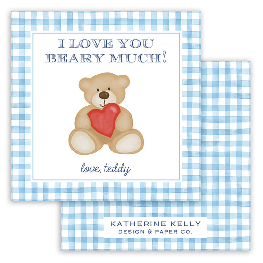 i love you beary much valentine printable