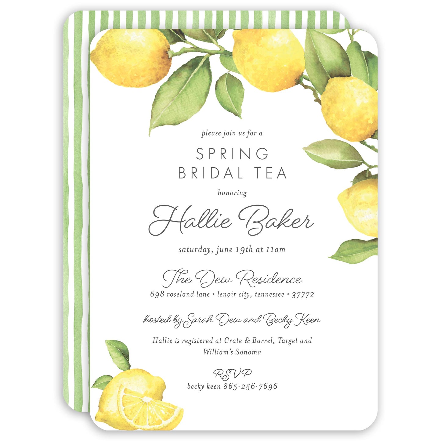 lemon shower invitation